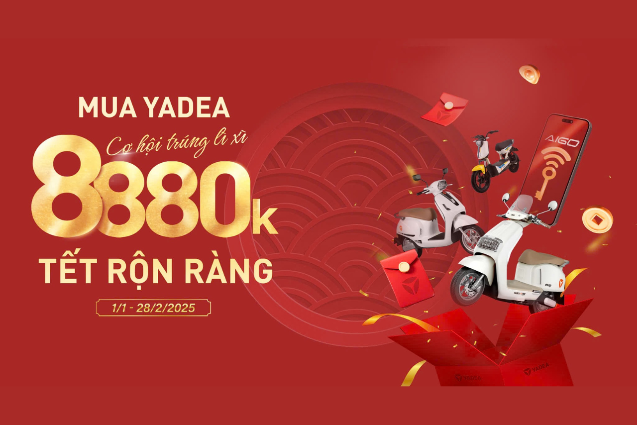 Chương Trình Mùa Xuân MUA YADEA – TẾT RỘN RÀNG: Cơ hội trúng lì xì 8880k