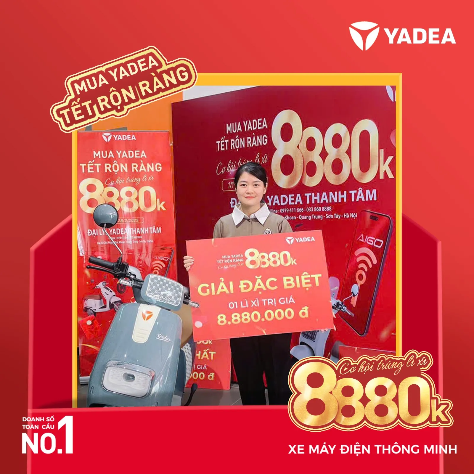 Khách hàng trúng thưởng YADEA Tết rộn ràng12 Lộ diện khách hàng may mắn trúng thưởng chương trình Xuân 2025 (mới nhất)