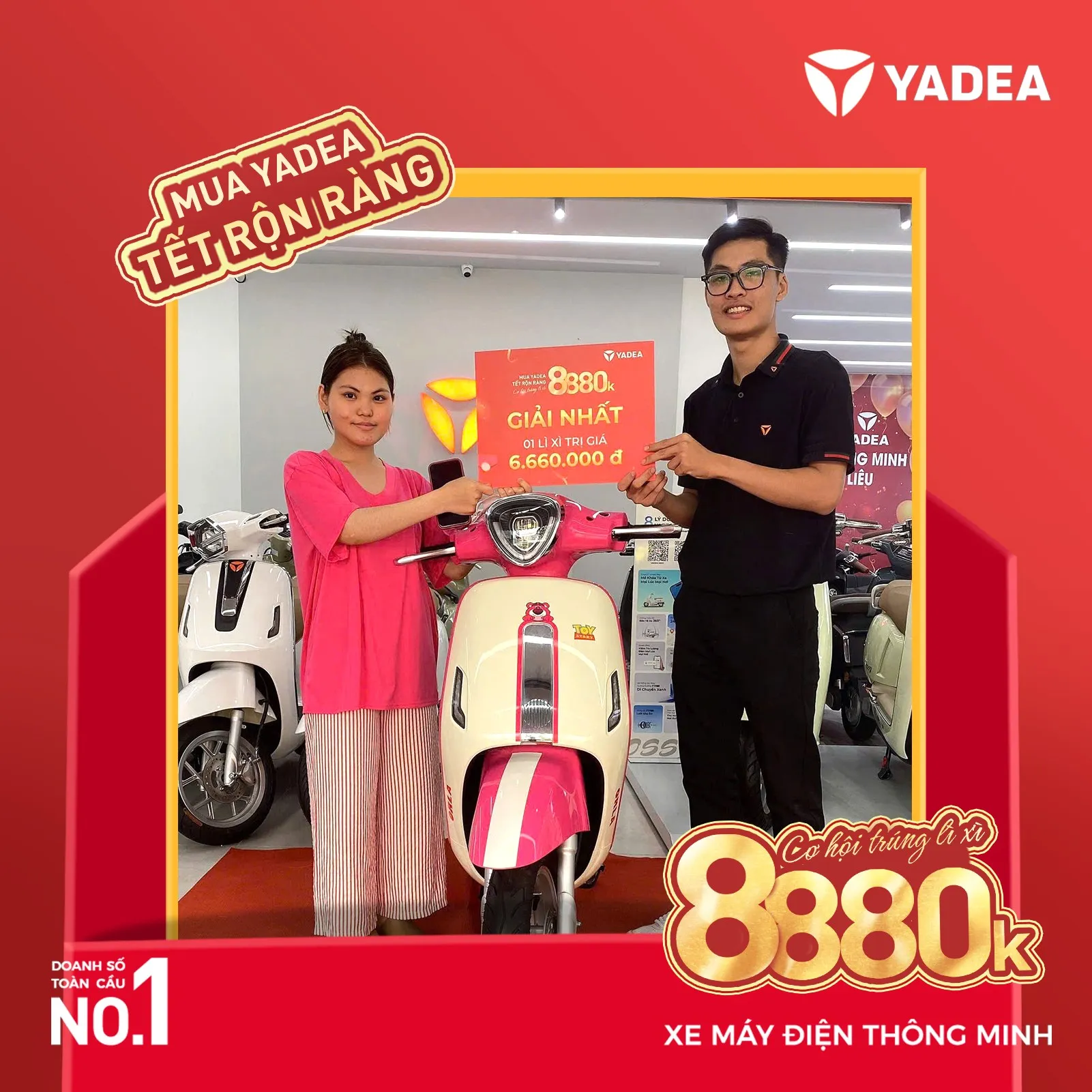 Khách hàng trúng thưởng YADEA Tết rộn ràng13 Lộ diện khách hàng may mắn trúng thưởng chương trình Xuân 2025 (mới nhất)
