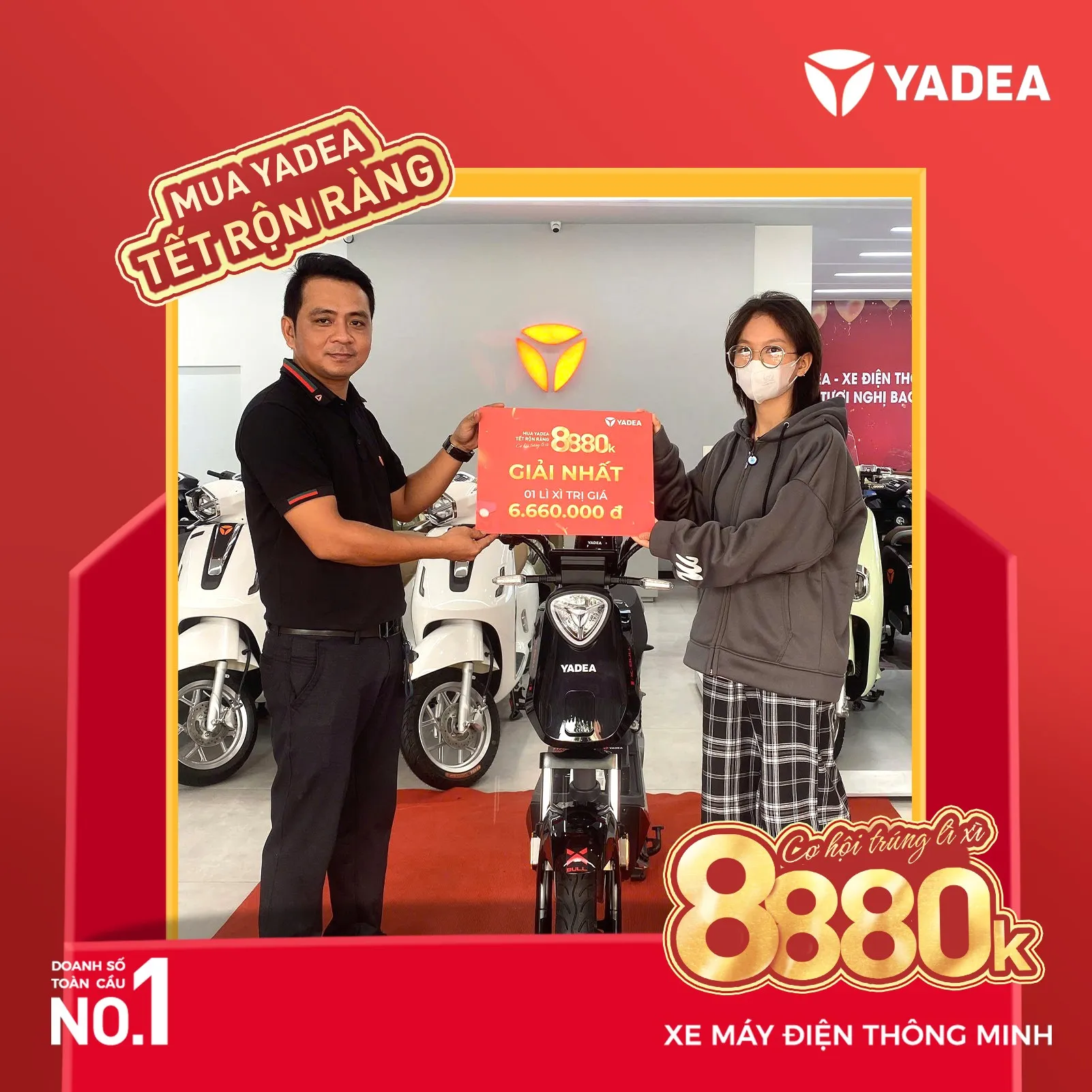 Khách hàng trúng thưởng YADEA Tết rộn ràng6 Lộ diện khách hàng may mắn trúng thưởng chương trình Xuân 2025 (mới nhất)