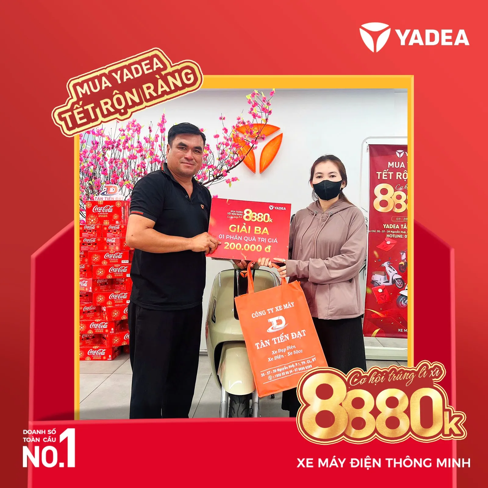 Khách hàng trúng thưởng YADEA Tết rộn ràng8 Lộ diện khách hàng may mắn trúng thưởng chương trình Xuân 2025 (mới nhất)