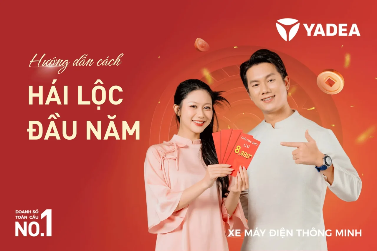 Khuyến mãi YADEA Tết 2025. Hướng dẫn hái lộc đầu Xuân Ất Tỵ – Cơ hội trúng lì xì lên tới 8.880K khi mua xe YADEA