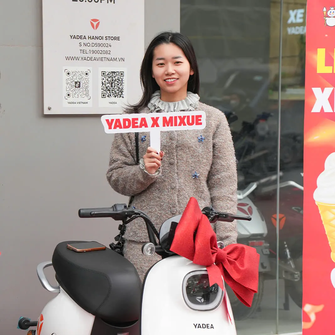 Trúng Thưởng Xe Máy Điện Yadea2 YADEA x MIXUE: Chúc Mừng Khách Hàng May Mắn Trúng Thưởng Xe Máy Điện Yadea!