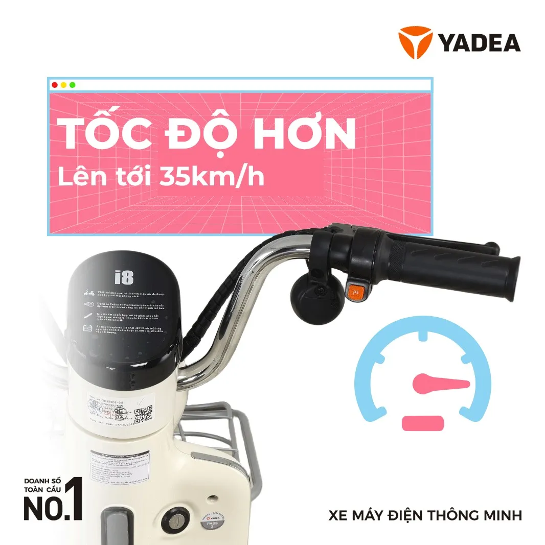 YADEA i8 mới2 So sánh YADEA i8 mới và i8 cũ: Nâng cấp toàn diện