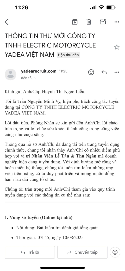 20250909-134130 Cảnh báo giả mạo Yadea Việt Nam tuyển dụng