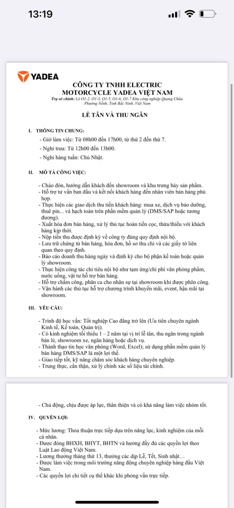 20250909-134137 Cảnh báo giả mạo Yadea Việt Nam tuyển dụng