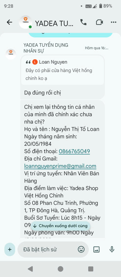 z6992882826715_3e00c6ae9225456cfe7e02ba1aa8aeec Cảnh báo giả mạo Yadea Việt Nam tuyển dụng