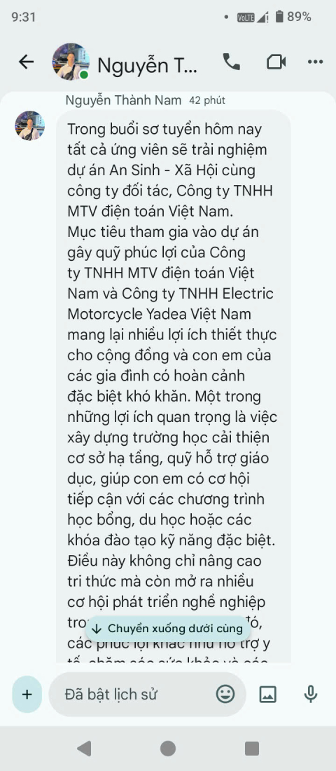 z6992882826725_de64319d7272527ed4f03e341b649d79 Cảnh báo giả mạo Yadea Việt Nam tuyển dụng