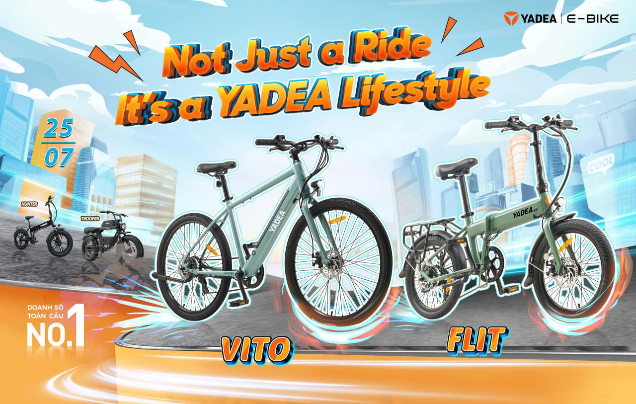 YADEA RA MẮT BỘ ĐÔI XE ĐIỆN TRỢ LỰC MỚI: VITO & FLIT YADEA RA MẮT BỘ ĐÔI XE ĐIỆN TRỢ LỰC MỚI: VITO & FLIT